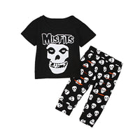 Load image into Gallery viewer, 2 Pieces Set Baby Unisex Halloween Letters Cartoon Print T-Shirts And Pants Wholesale 22102518
