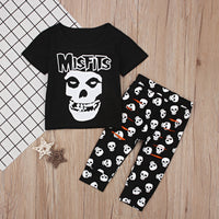 Load image into Gallery viewer, 2 Pieces Set Baby Unisex Halloween Letters Cartoon Print T-Shirts And Pants Wholesale 22102518
