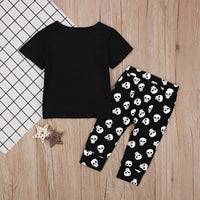 Load image into Gallery viewer, 2 Pieces Set Baby Unisex Halloween Letters Cartoon Print T-Shirts And Pants Wholesale 22102518
