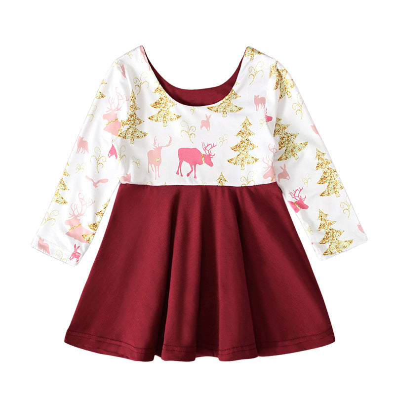 Baby Kid Girls Color-blocking Animals Cartoon Print Halloween Dresses Wholesale 22102524