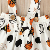 Load image into Gallery viewer, 2 Pieces Set Baby Kid Girls Halloween Checked Print Tops Cartoon And Expression Dresses Wholesale 22102525
