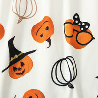 Load image into Gallery viewer, 2 Pieces Set Baby Kid Girls Halloween Checked Print Tops Cartoon And Expression Dresses Wholesale 22102525

