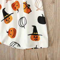 Load image into Gallery viewer, 2 Pieces Set Baby Kid Girls Halloween Checked Print Tops Cartoon And Expression Dresses Wholesale 22102525
