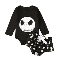 Load image into Gallery viewer, 2 Pieces Set Baby Girls Letters Expression Print Rompers Polka dots And Bow Shorts Wholesale 22102526
