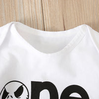 Load image into Gallery viewer, 2 Pieces Set Baby Girls Letters Expression Print Rompers Polka dots And Bow Shorts Wholesale 22102526
