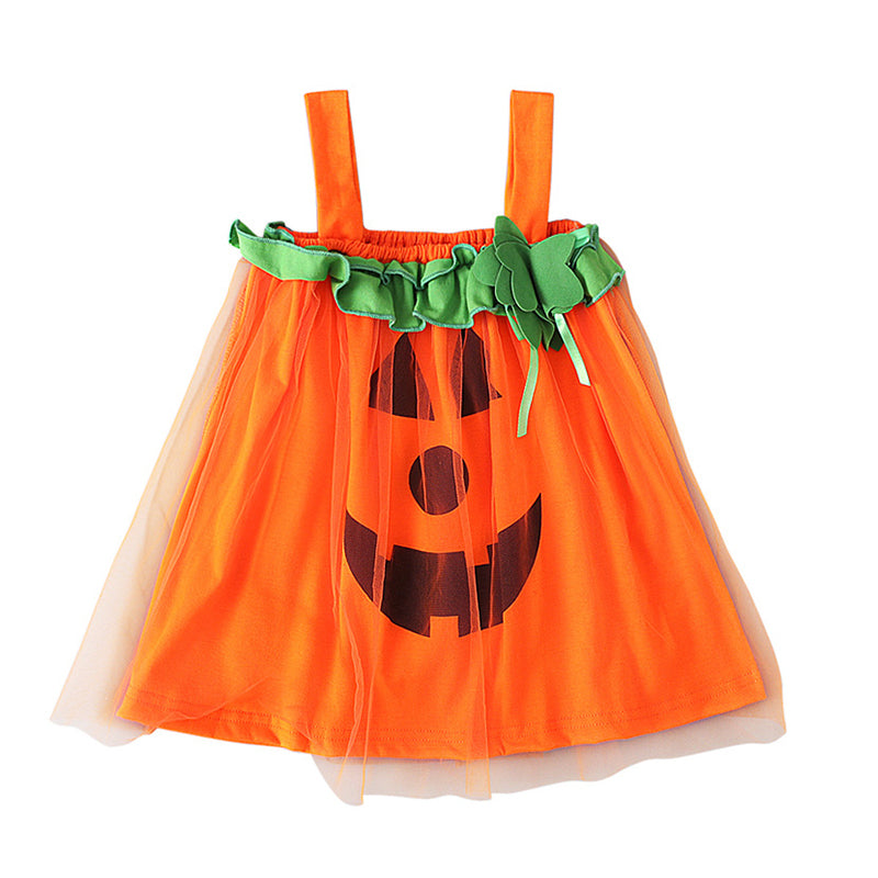 Baby Kid Girls Cartoon Print Halloween Dresses Wholesale 221025260