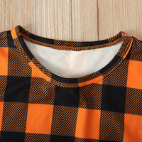 Load image into Gallery viewer, 2 Pieces Set Baby Kid Girls Halloween Checked Print Dresses Cartoon And Expression Vests Waistcoats Wholesale 22102530
