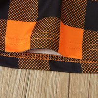 Load image into Gallery viewer, 2 Pieces Set Baby Kid Girls Halloween Checked Print Dresses Cartoon And Expression Vests Waistcoats Wholesale 22102530
