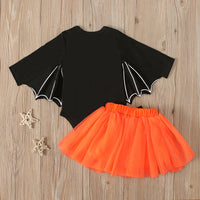 Load image into Gallery viewer, 2 Pieces Set Baby Girls Halloween Letters Cartoon Print Rompers And Skirts Wholesale 22102537
