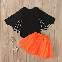 Load image into Gallery viewer, 2 Pieces Set Baby Girls Halloween Letters Cartoon Print Rompers And Skirts Wholesale 22102537

