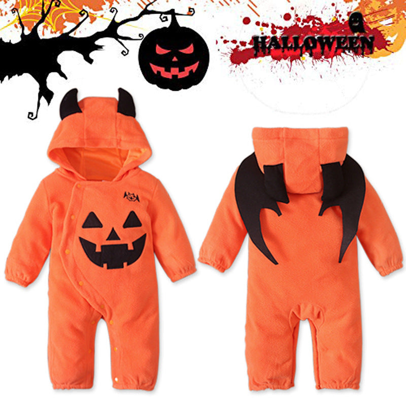 Baby Unisex Color-blocking Cartoon Print Halloween Jumpsuits Wholesale 22102546