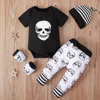Load image into Gallery viewer, 2 Pieces Set Baby Boys Halloween Color-blocking Print Rompers And Pants Wholesale 22102547
