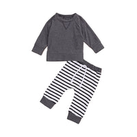 Load image into Gallery viewer, 2 Pieces Set Baby Boys Solid Color Tops And Striped Pants Wholesale 22102548
