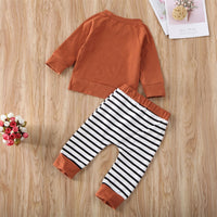 Load image into Gallery viewer, 2 Pieces Set Baby Boys Solid Color Tops And Striped Pants Wholesale 22102548
