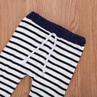 Load image into Gallery viewer, 2 Pieces Set Baby Boys Solid Color Tops And Striped Pants Wholesale 22102548
