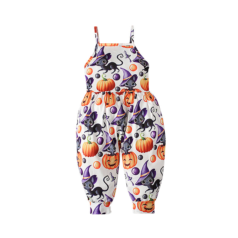 Baby Kid Girls Color-blocking Cartoon Halloween Jumpsuits Wholesale 22102568
