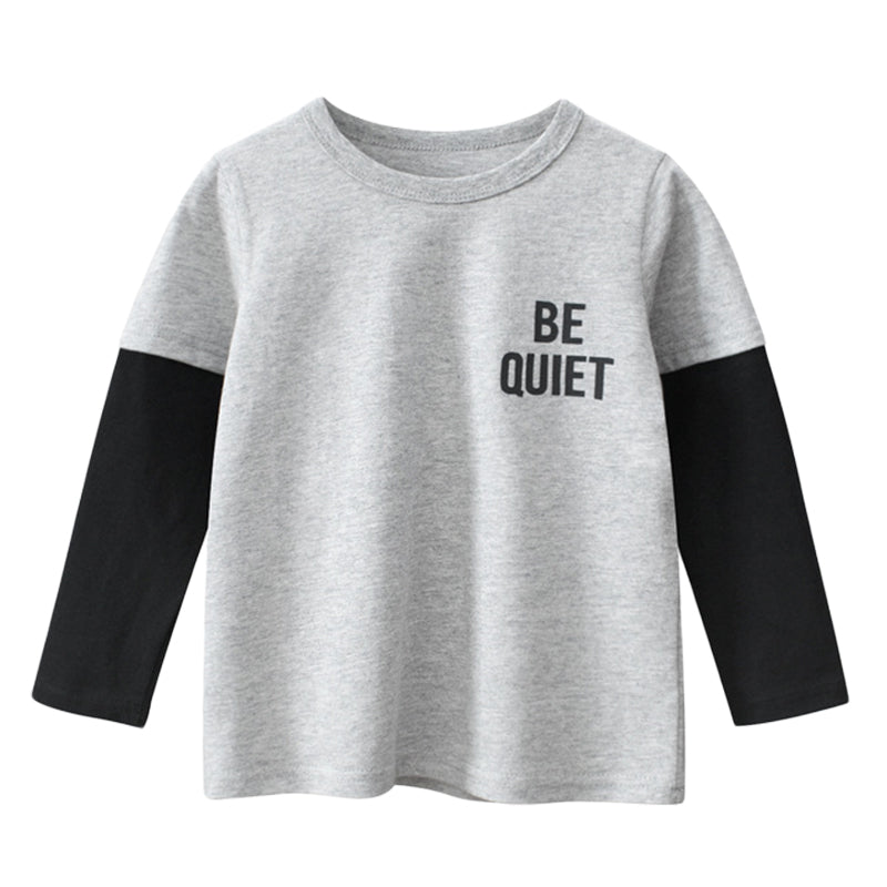 Baby Kid Boys Letters Color-blocking Tops Wholesale 22102573