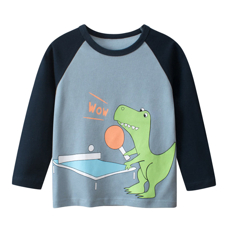 Baby Kid Boys Letters Dinosaur Print Tops Wholesale 22102574