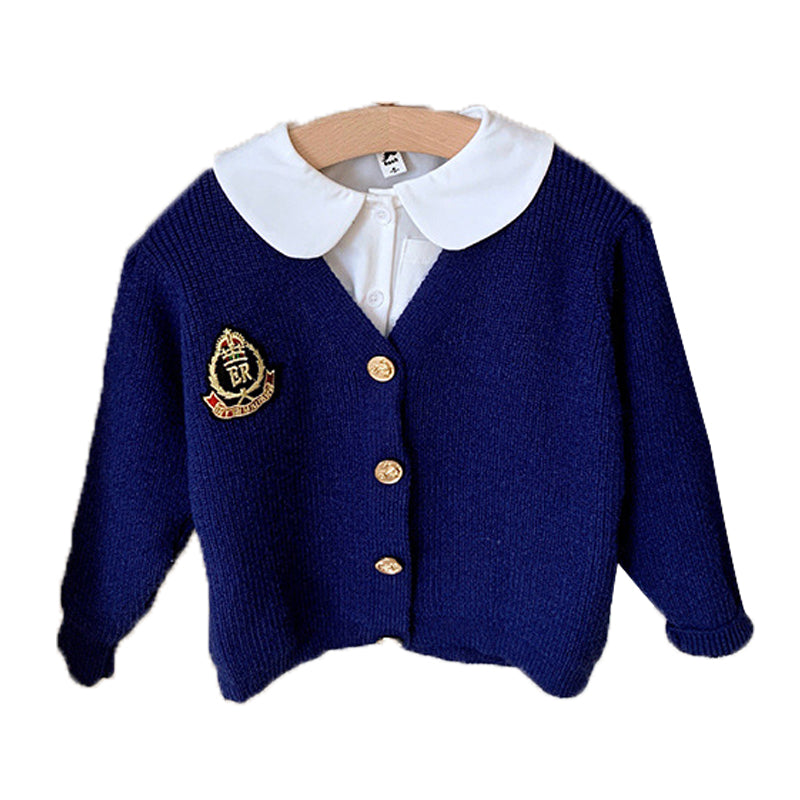 Baby Kid Girls Embroidered Cardigan Knitwear Wholesale 221027107