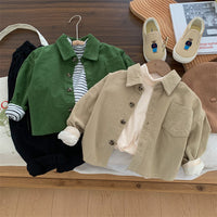 Load image into Gallery viewer, Baby Kid Boys Solid Color Muslin&amp;Ribbed Jackets Outwears Wholesale 221027121
