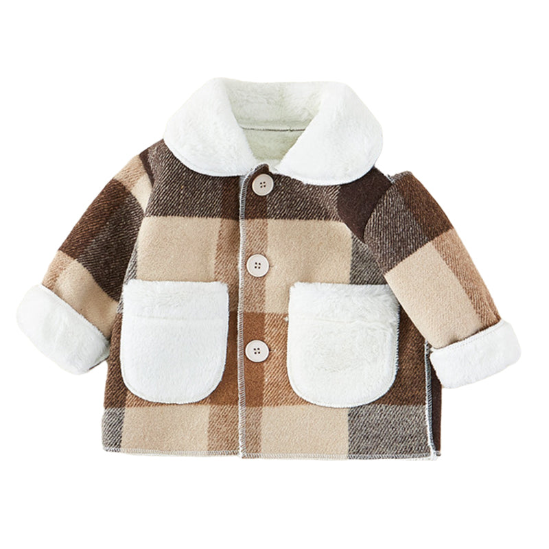 Baby Kid Unisex Checked Jackets Outwears Wholesale 22102713