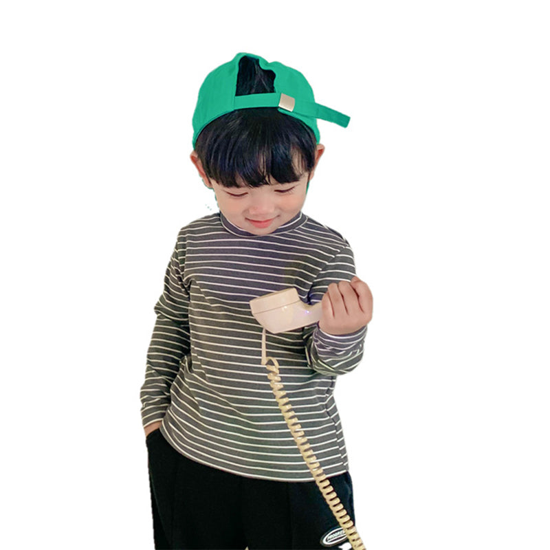 Baby Kid Boys Striped Color-blocking Tops Wholesale 221027134