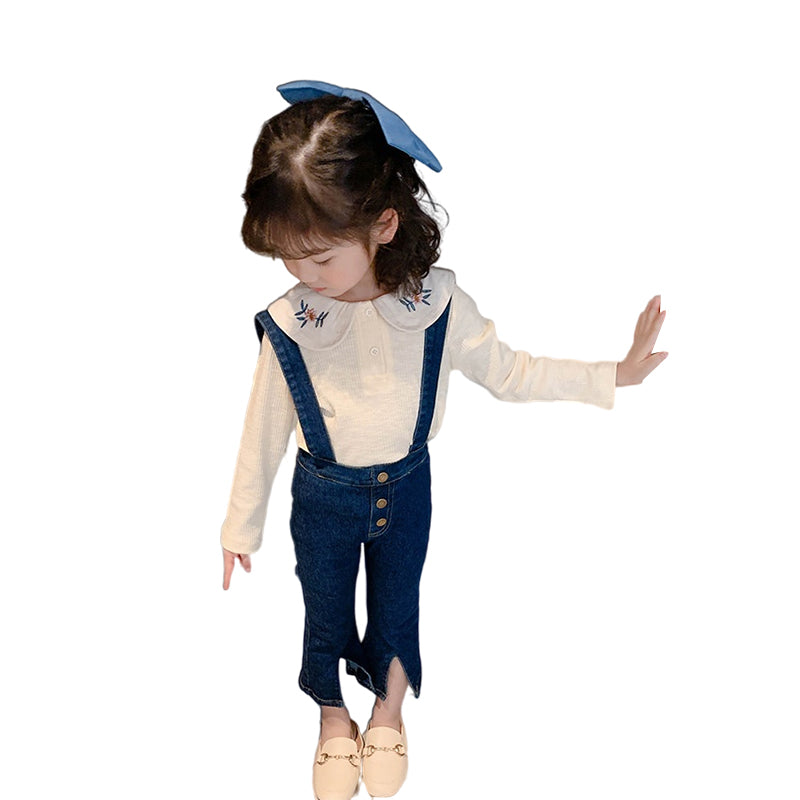Baby Kid Girls Flower Embroidered Tops Wholesale 221027140