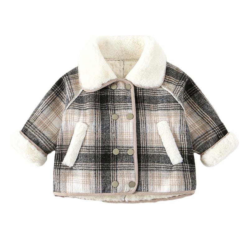 Baby Kid Girls Checked Jackets Outwears Wholesale 22102716