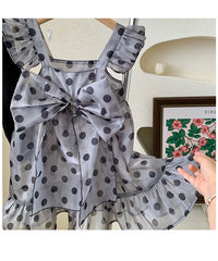 Load image into Gallery viewer, 2 Pieces Set Baby Kid Girls Solid Color Tops And Polka dots Dresses Wholesale 221027254
