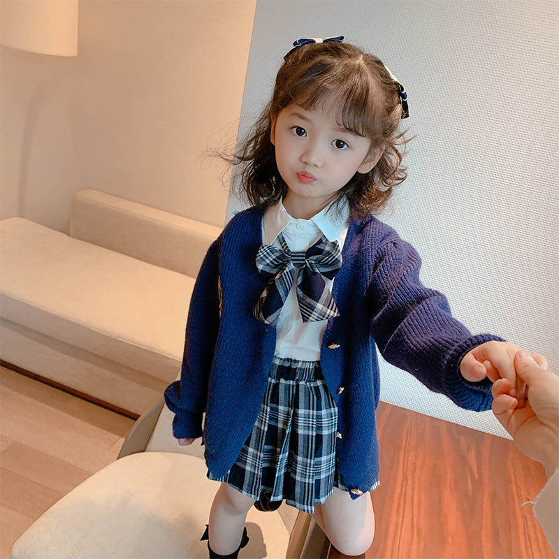 Baby Kid Girls Solid Color Cardigan Wholesale 221027265