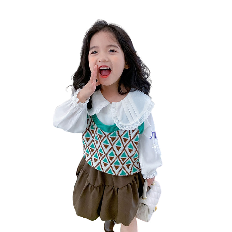 Baby Kid Girls Color-blocking Vests Waistcoats Wholesale 221027269