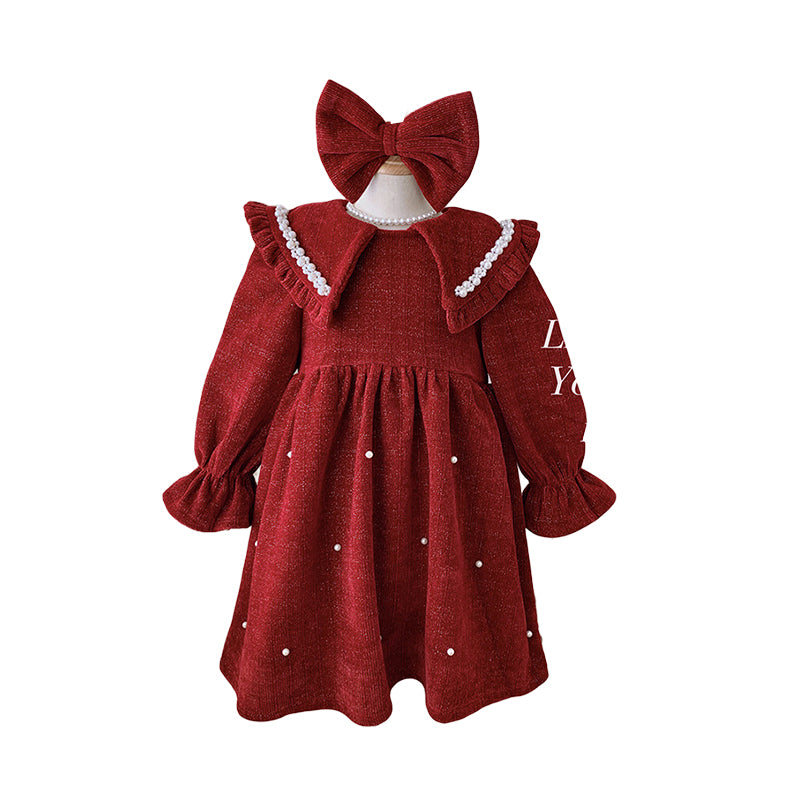 Baby Kid Girls Solid Color Bow Dresses Wholesale 221027533