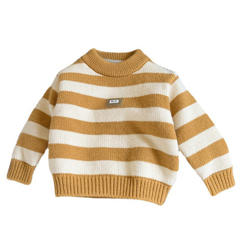 Baby Kid Boys Striped Crochet Sweaters Wholesale 221027630
