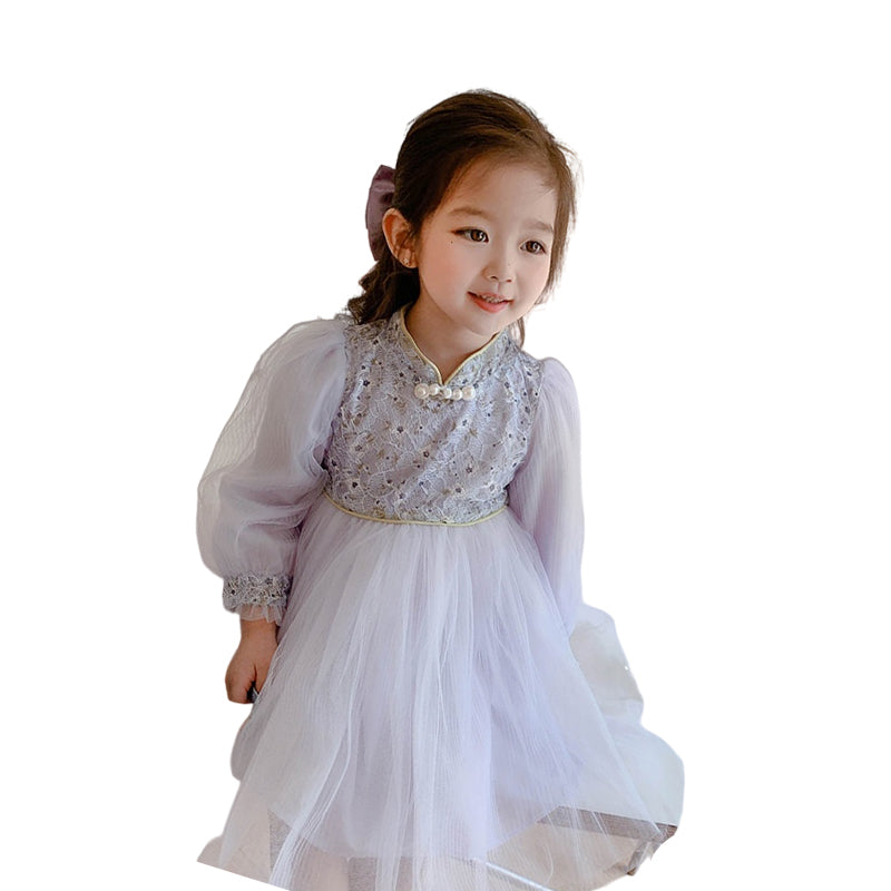 Baby Kid Girls Solid Color Dresses Wholesale 22102774