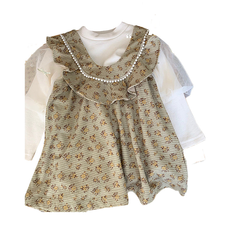 Baby Kid Girls Flower Print Dresses Wholesale 22102777