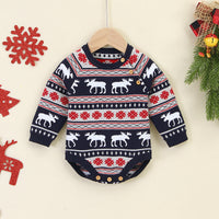 Load image into Gallery viewer, Baby Unisex Cartoon Print Christmas Rompers Wholesale 221028100
