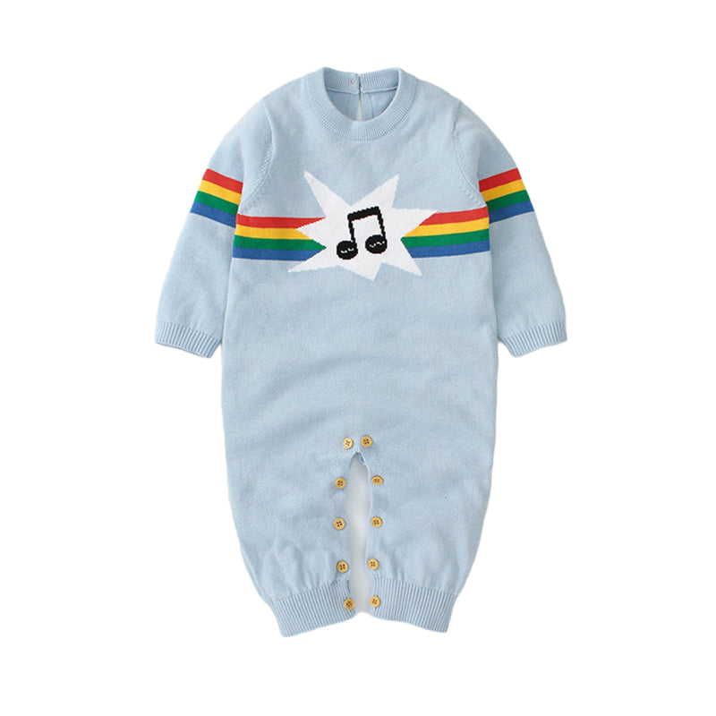 Baby Unisex Rainbow Cartoon Print Jumpsuits Wholesale 221028108