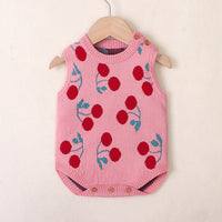 Load image into Gallery viewer, Baby Girls Fruit Crochet Print Rompers Wholesale 221028109
