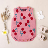 Load image into Gallery viewer, Baby Girls Fruit Crochet Print Rompers Wholesale 221028109
