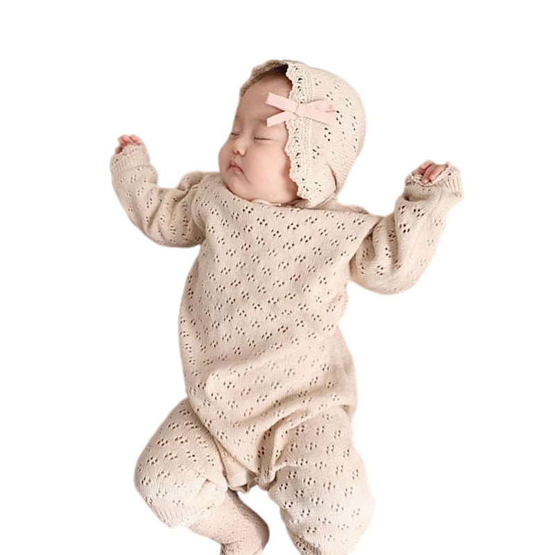 Baby Unisex Crochet Embroidered Jumpsuits Wholesale 221028116