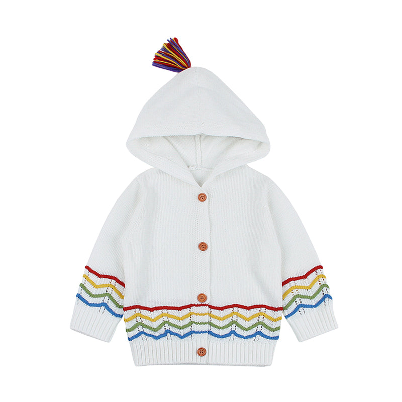 Baby Unisex Striped Crochet Cardigan Wholesale 22102812