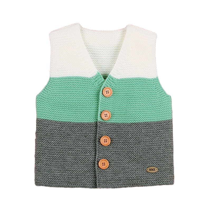 Baby Unisex Color-blocking Crochet Vests Waistcoats Wholesale 22102814
