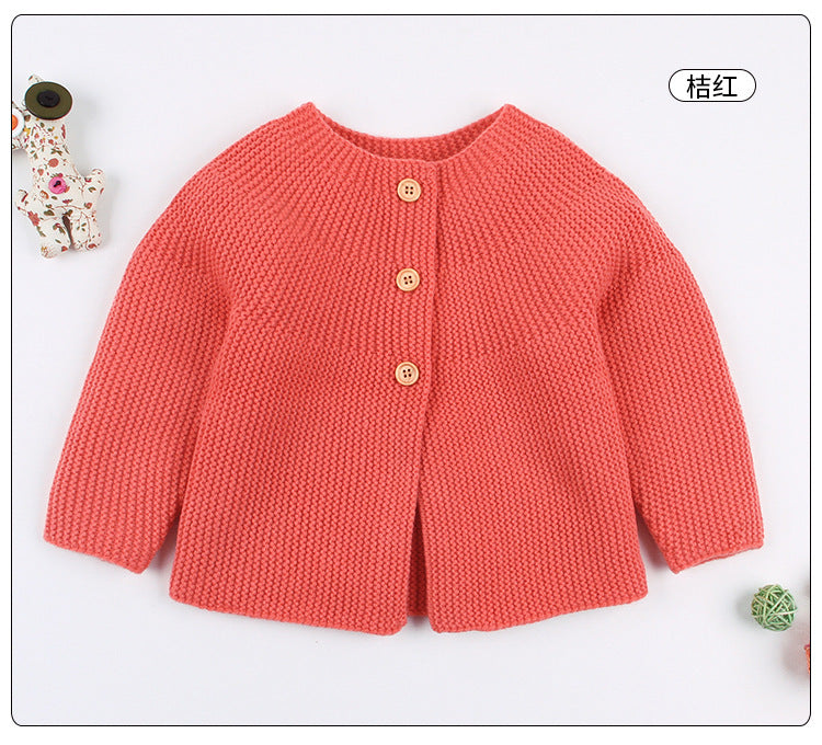 Baby Kid Girls Solid Color Cardigan Wholesale 22102824