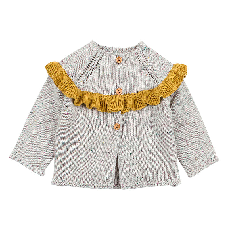 Baby Kid Girls Color-blocking Crochet Cardigan Wholesale 22102830