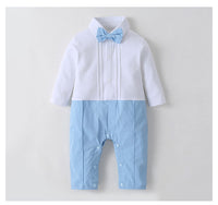 Load image into Gallery viewer, 2 Pieces Set Baby Boys Solid Color Blazers And Bow Jumpsuits Wholesale 22102842
