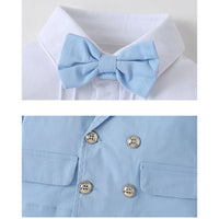 Load image into Gallery viewer, 2 Pieces Set Baby Boys Solid Color Blazers And Bow Jumpsuits Wholesale 22102842
