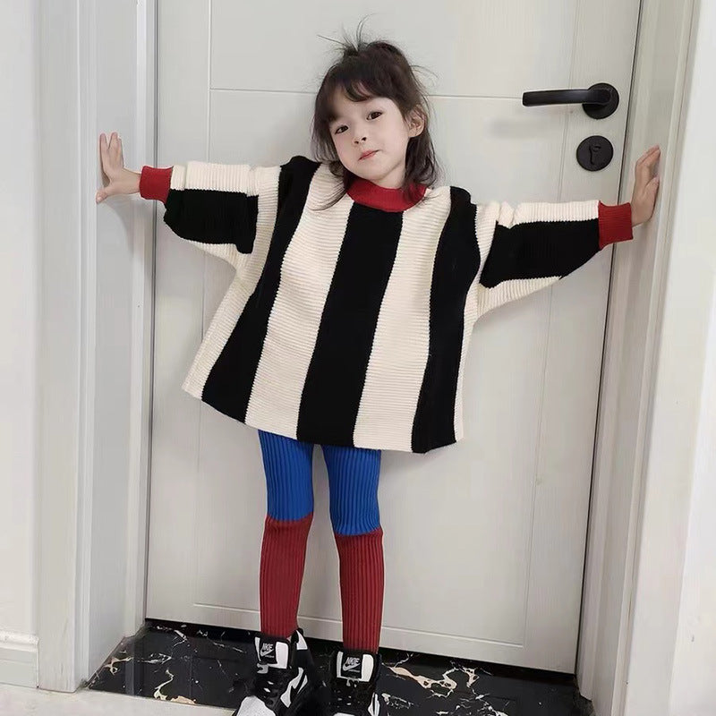 Baby Kid Girls Striped Sweaters Wholesale 221028431