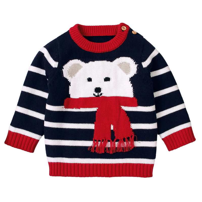 Baby Unisex Striped Animals Crochet Sweaters Wholesale 22102844