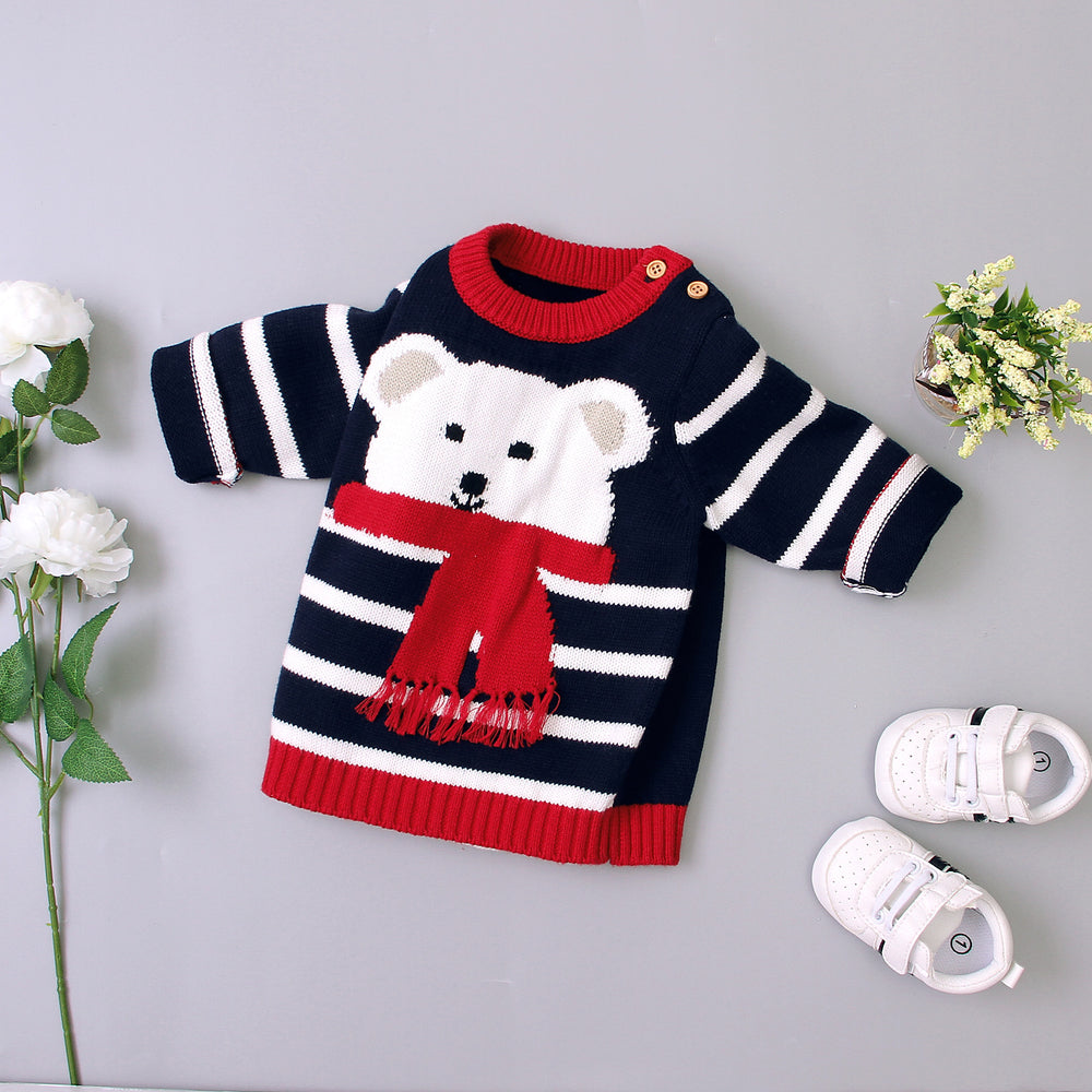 Baby Unisex Striped Animals Crochet Sweaters Wholesale 22102844