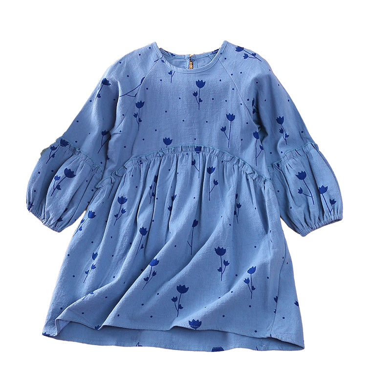 Baby Kid Girls Flower Polka dots Print Dresses Wholesale 221028454